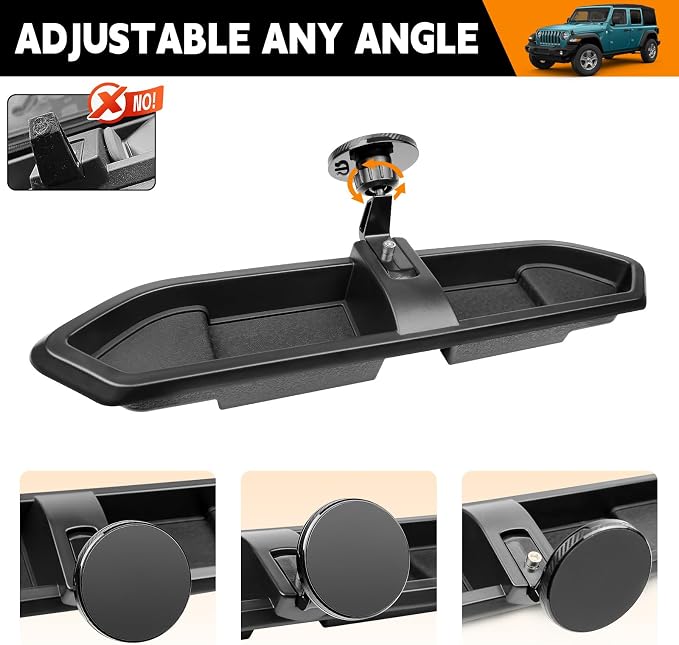Dashboard Phone Holder Compatible with 2018-2023 Jeep Wrangler JL JLU&Gladiator JT Center Console Organizer Dashboard Phone Multi-Mount Kit for Wrangler 4X4 Accessories(JL/JT 4X4 2018-2023)