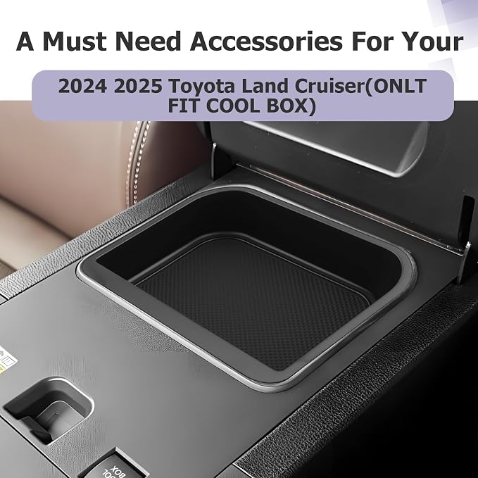 LUWU for 2025 2026 Land Cruiser Center Console Organizer Compatible with Land Cruiser & Lexus GX550 2024 2025 2026 Accessories LC250 First Edition Center Console Tray Storage Box (Only for Cool Box)
