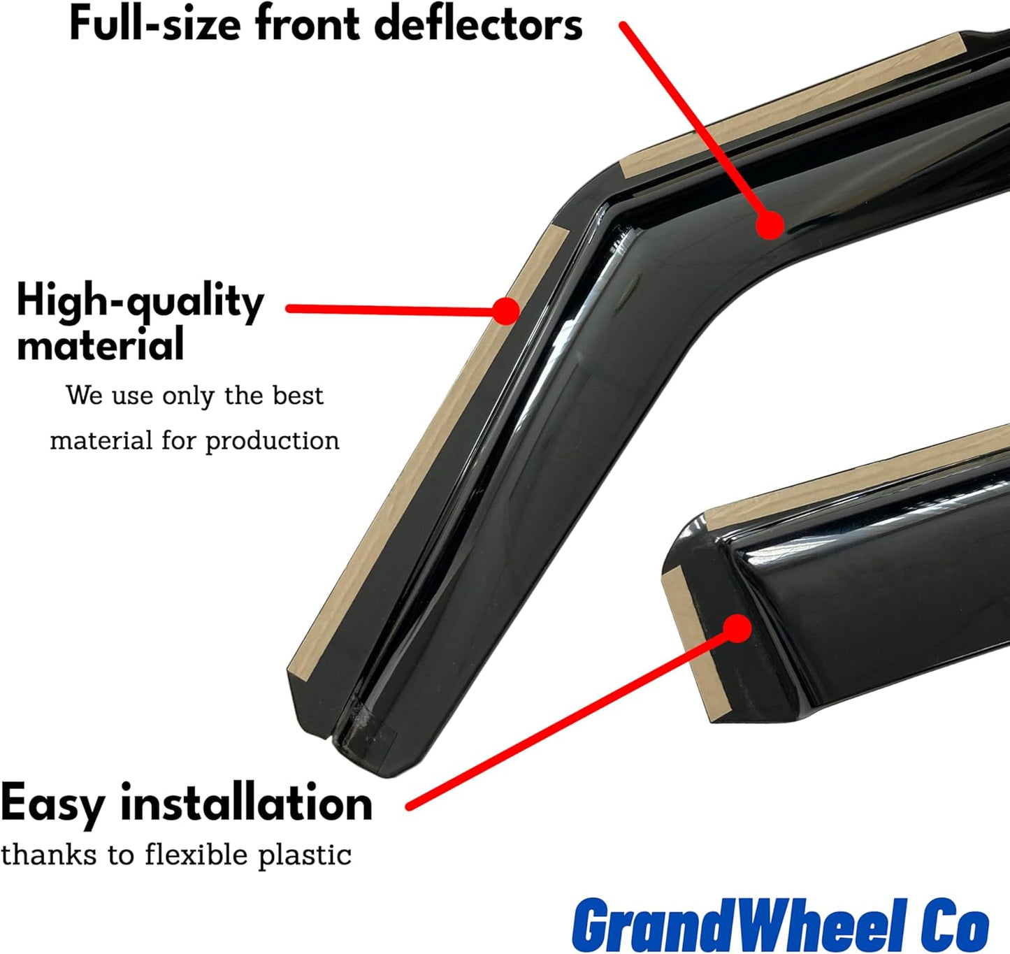 Window Deflectors Smoke Tinted in-Channel Side Window Vent Visor Deflectors Rain Guards Compatible with Camry 2018-2024 - 4pcs. GW0370
