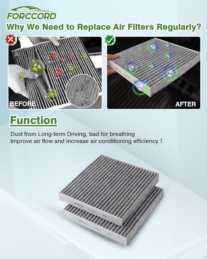 Cabin Air Filter and Engine Air Filter Fit for Ford Ranger 2.3L 2019-2026 Activated Carbon Cabin Filter Replacement CF12776 EB3G-9601AA