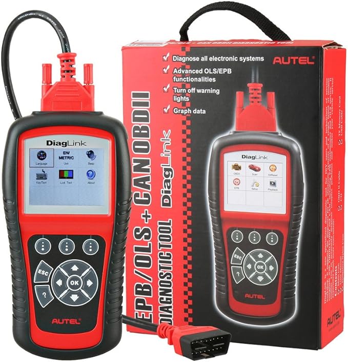 Autel Diaglink OBDII Code Reader Full Systems Diagnostic Scanner DIY Version of MD802 for Engine/Transmission/ABS/SRS/EPB/Oil Reset Service
