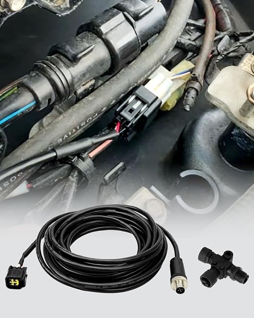 23ft/7m Engine Interface Cable Connects to NMEA 2000 Network Compatible with Yamaha Outboard Engine 2006-2023 Replace 000-0120-37 3004.6865, Longer Version with T-Connector