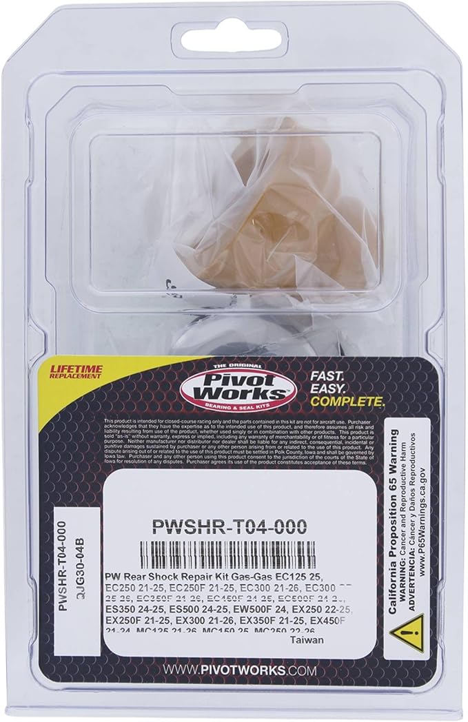 Pivot Works PWSHR-T04-000 Shock Repair Kit, Red