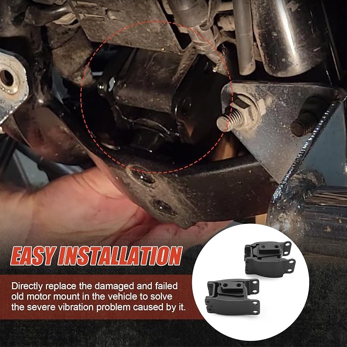 Isolator Engine Motor Mount Set Fit for Harley Dyna Super Glide Daytona Convertible Fat Bob FXDL Low Rider Street Bob FXD Wide Street FXDWG 1991-2017 Replaces 47583-90/B 47564-99 (Front & Rear)