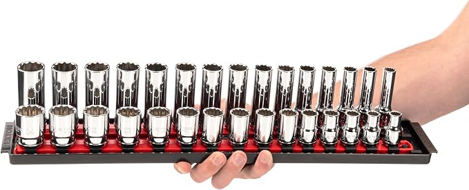 TEKTON 1/2 Inch Drive 12-Point Socket Set, 52-Piece | SHD92214