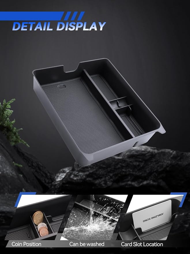 for Passport Center Console Organizer 2026 Honda Passport RTL/TrailSport/TrailSport Elite Accessories Armrest Tray Middle Storage Box Insert Container Durable ABS Plastic