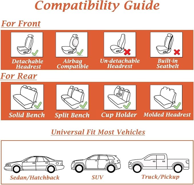 Coverado Seat Covers, Car Front Seat Covers with Backrest, Nappa Leather Car Seat Protectors,Waterproof &Breathable,Anti-Slip Automotive Seat Cushion, Universal Fit for Most Vehicles,2Pcs Red