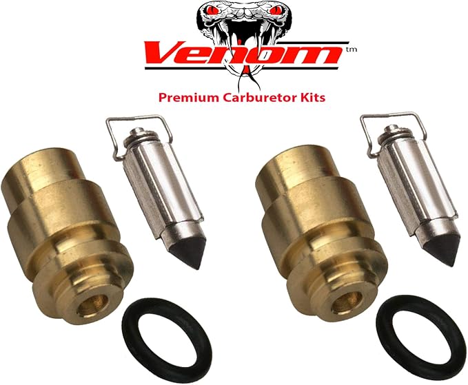 Venom Twin Carb Rebuild Kit w/Needle, Seats & Gaskets/For Sea-Doo (947-951 Engine ONLY), Fits 1998-2002 GSX GTX LRV RX RXX XP/LTD Free Water Separator Fuel Filter & O-Ring
