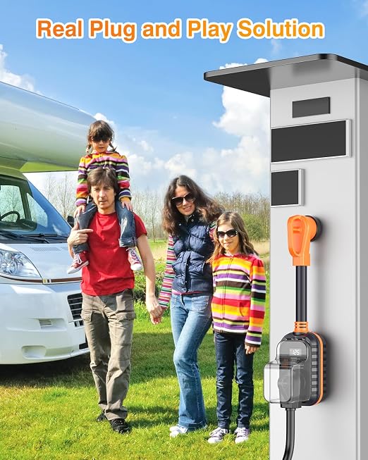 GEARGO ππππ πππ 50 Amp RV Surge Protector, 18000J RV Circuit Analyzer with Intelligent LED Display, IP68 RV Adapter Plug with Waterproof Cover for Camper Travel Trailers