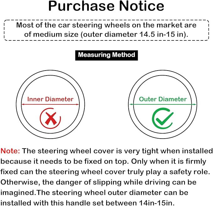 Black & Red Carbon Fiber Leather Steering Wheel Cover, 14.5-15 Inch Non-Slip Breathable Microfiber Leather Car Steering Wheel Protector for Men Women