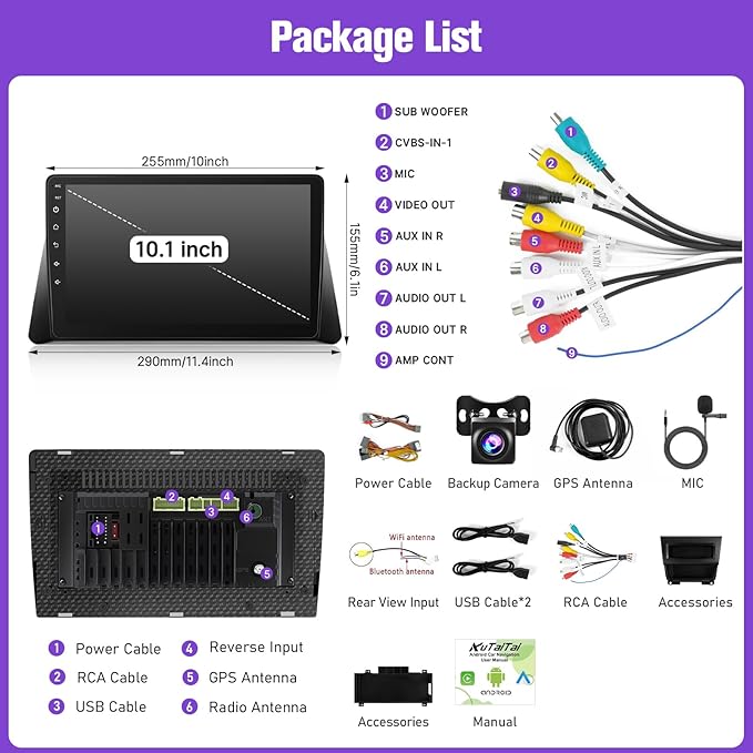 Leadfan Car Stereo Radio for Honda Accord 2008 2009 2010 2011 2012 2013 with Carplay Android Auto, 10.1 Inch Screen for Honda Accord Car Play with GPS Navigation SWC FM Bluetooth Backup Camera