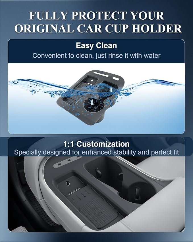 BIBIBO 2Pack for 2026 Hyundai Palisade Center Console Organizer 2026 Hyundai Palisade (SE,SEL,SEL Convenience, SEL Premium, XRT Pro, Limited)Console Tray+Cup Holder Mat Organizer(Not for Calligraphy)
