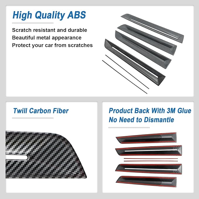 Carbon Fiber Interior Door Panel Cover Compatible with 2022-2026 11th Gen Honda Civic