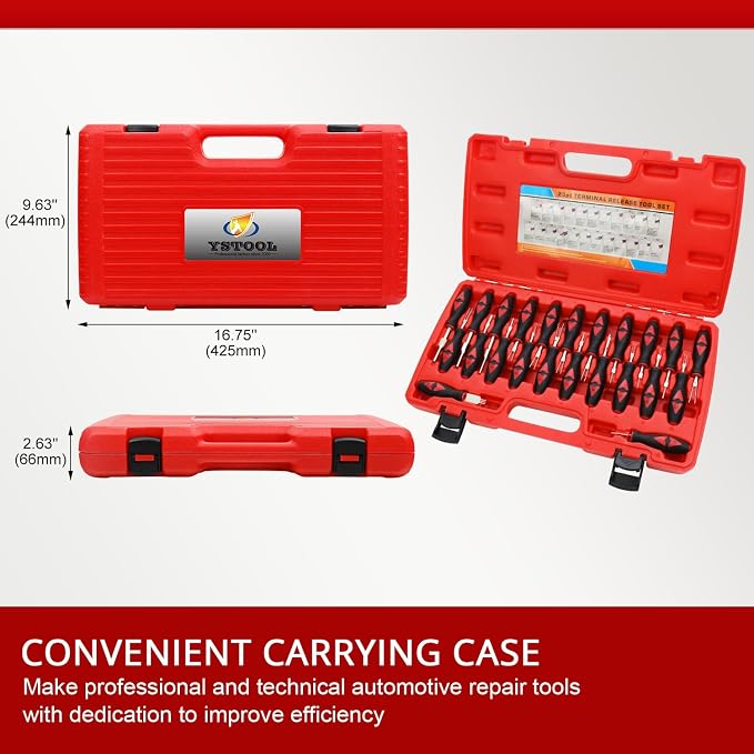 YSTOOL Terminal Release Kit, Universal Wire Connector Removal Pin Extractor Release Tool 23 PCS Set for American Domestic and Imported Vehicles