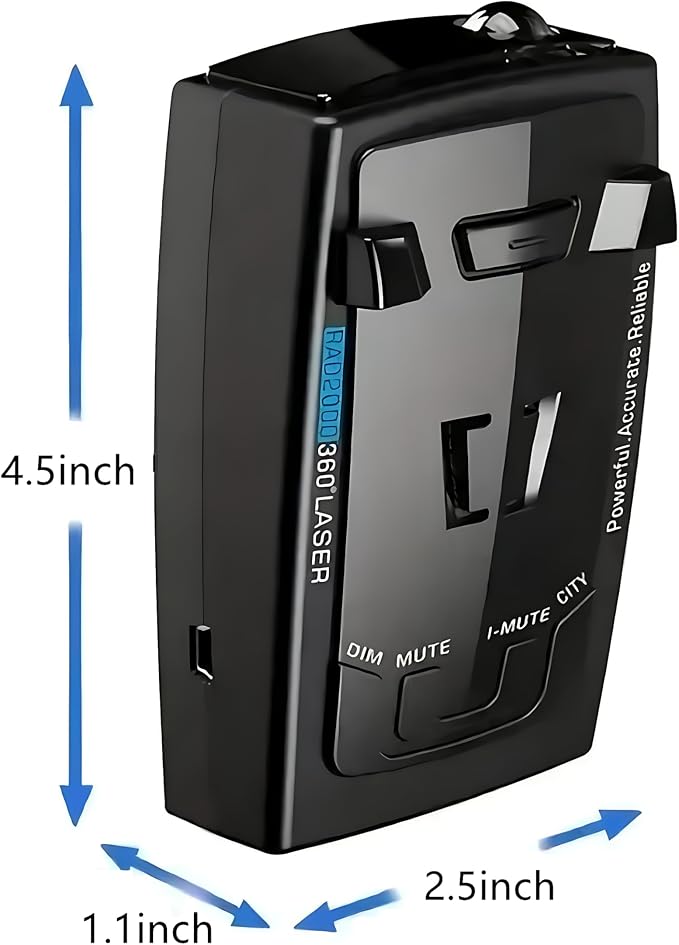 RAD2000 Laser Radar Detectors for Cars,Police Radar Detector with Long Range Detection,Anti-Falsing Circuitry, VG-2 Immune,City & Highway Modes,Led Display-X/K/Ka/KU/ST/CT Band & Laser Detection