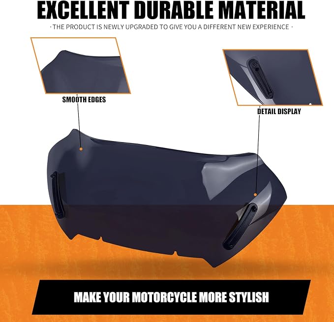 10" Windshield Windscreen Wind Splitter Fit For Harley Road Glide 2023.5-2026 Black