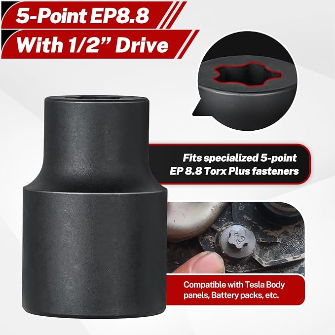 External Torx Plus Socket Set 6 Point EP Socket with Socket Adapter Set
