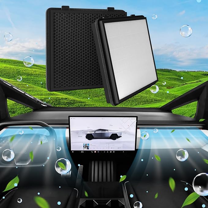 HEPA Air Filter for Tesla Cybertruck Cabin Air Filter Replacement with Activated Carbon Cybertruck Accessories, 1 Pack