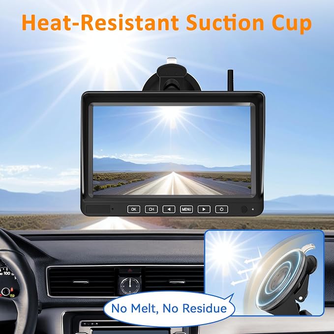 HD 1080P RV Backup Camera Wireless Easy Install: Plug and Play 7'' DVR 4-Channels Split Screen for Furrion Pre-Wired RVs System - AI Motion Detection Rear View Camera Clear Night Vision to 32ft
