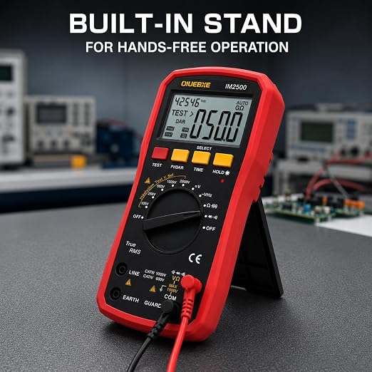 2500V Megohmmeter & True RMS Multimeter for HVAC, Motors, Compressors & Industrial Electrical Testing, Auto-Ranging Insulation Tester up to 50GΩ,IM2500