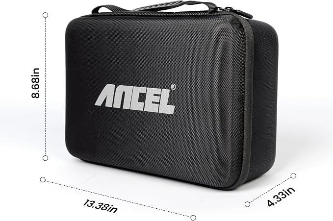 ANCEL EVA Hard Protective Case for V5 HD PRO Heavy Truck Scanner, Waterproof Shockproof Storage Bag with Large Capacity, Smooth Zippers and Easy Carry Handle, Travel Ready