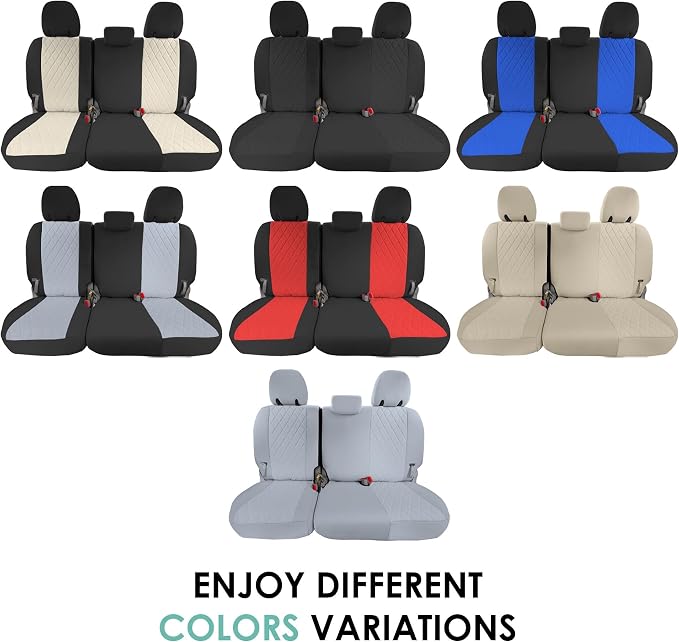 FH Group Custom Fit Car Seat Covers Specifically Made for 2011-2020 Toyota Sienna 7-8 Seater with Ultraflex Neoprene Water Resistant Automotive Seat Covers - 3rd Row Red