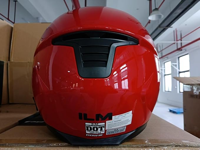 ILM 159BT Bluetooth Modular Motorcycle Helmet 2-3 Riders Intercom Full Face Flip up Casco DOT with Face Mask (Red, M)