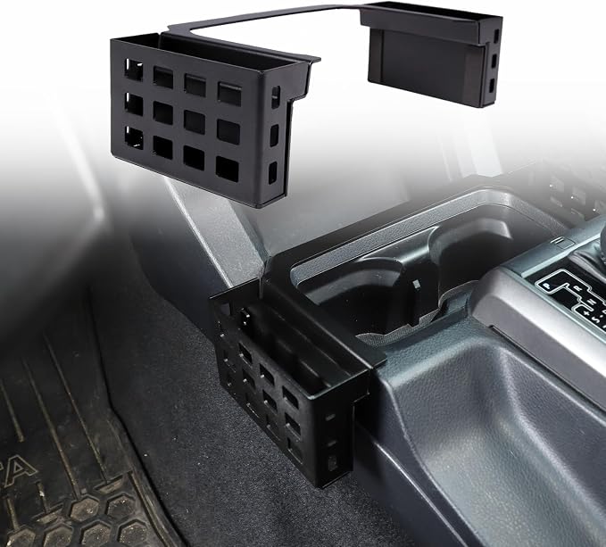 CHEAYAR Shifter Storage Box Fits for Toyota Tacoma 2016-2020 2021 2022 2023, Aluminum Alloy Center Console Gear Shift Side Tray Storage Organizer Box, Auto Interior Storage 3rd Gen Tacoma Accessories