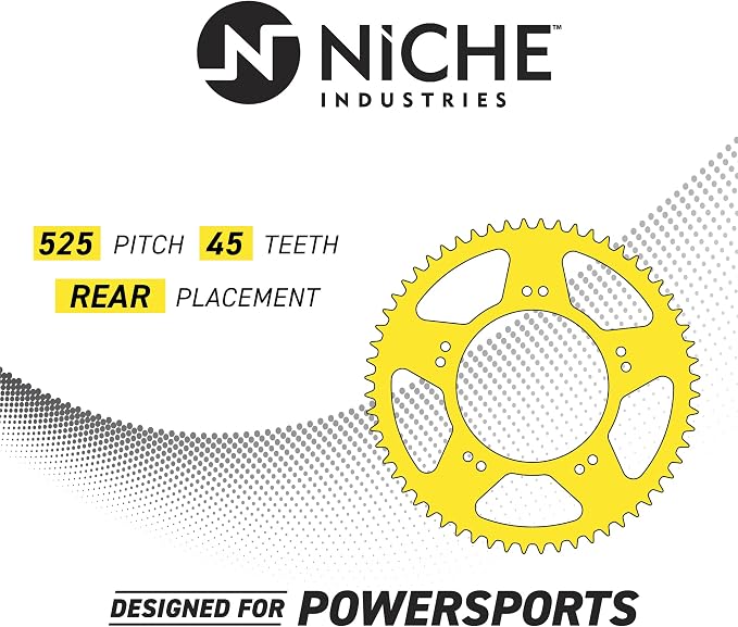 NICHE Drive Sprocket Chain Combo for Suzuki GSXR600 Front 16 Rear 45 Tooth 525VM-X X-Ring 110 Links
