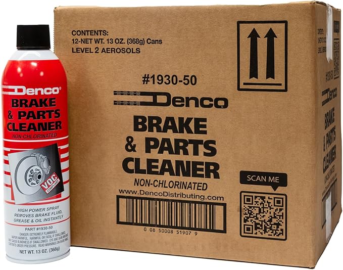 DENCO DISTRIBUTING, INC. #1930-50 Brake & Parts Cleaner Spray, 50-State Compliant, Non-Chlorinated, Fast-Drying Degreaser, Low Odor Aerosol, 15.3oz (13oz net wt) (Case of 24)