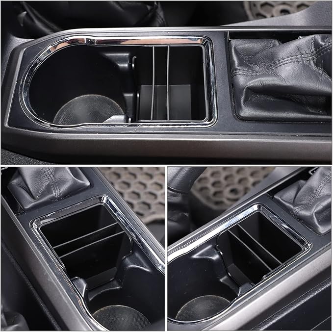 Gearbox Water Cup Holder Compartmental Storage Box, Car Card Storage Box for Toyota Tacoma 2016-2023, 1 PCS
