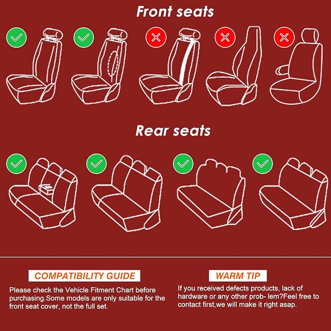 Car Seat Covers Full Set, 2-Seater Waterproof and Breathable Nappa Leather, Fit for Front Seats of Cars, Compatible with Airbags, Car Seat Protector Covers for Most Cars - All Brown