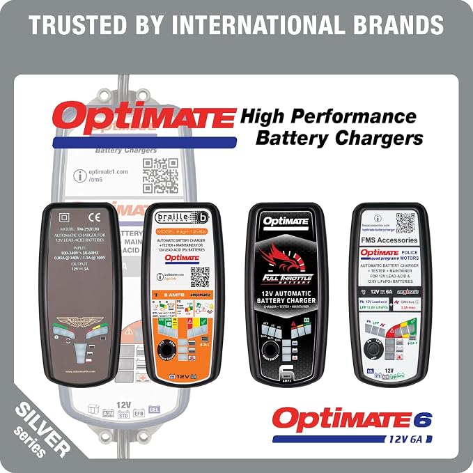 Optimate 6 AmpMatic - 12V 6A, High Performance Automotive Battery Charger & maintainer for premium AGM, Deep-Cycle Batteries (TM-361)
