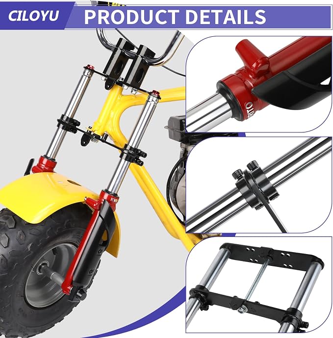 Mini Bike Front Forks Suspension Kit Compatible with Coleman CT100U Baja DB30 Monster Mega Moto MMB80 MMB105 80cc 105cc Motovox MBX10 MBX11 GMB100 TrailMaster Storm 200 Minibike Parts
