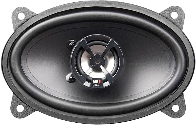 MB Quart 4x6" 2 Way Car Audio Coaxial Speakers with Polypropylene Cones & Butyl Rubber Surrounds for Enhanced Quality, 180W Peak Power, 88 dB, Pair