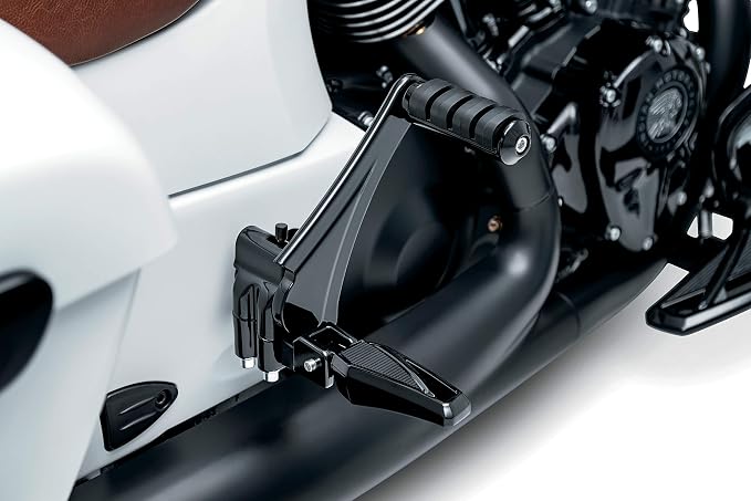Kuryakyn 5830 Motorcycle Accessory: Passenger Foot Peg Mounts for All 2014-2020 Indian Motorcycle Models (Except Scout and FTR), Gloss Black, 1 Pair