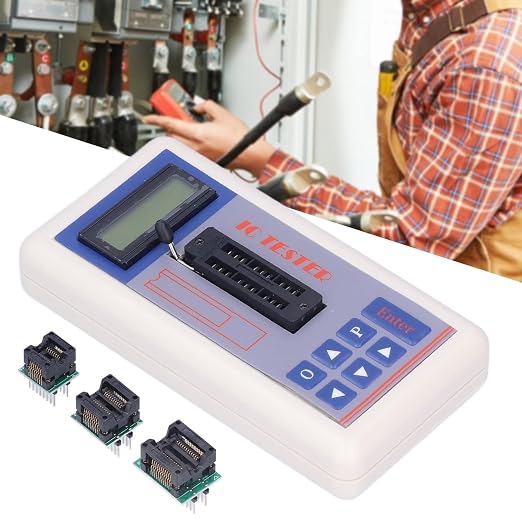 Akozon TSH-06F Integrated Circuit Tester IC Transistor Meter, Proficient Device with 5V 3.3V AUTO Modes for Microelectronics Engineers, Automatic Shutdown Function, Portable