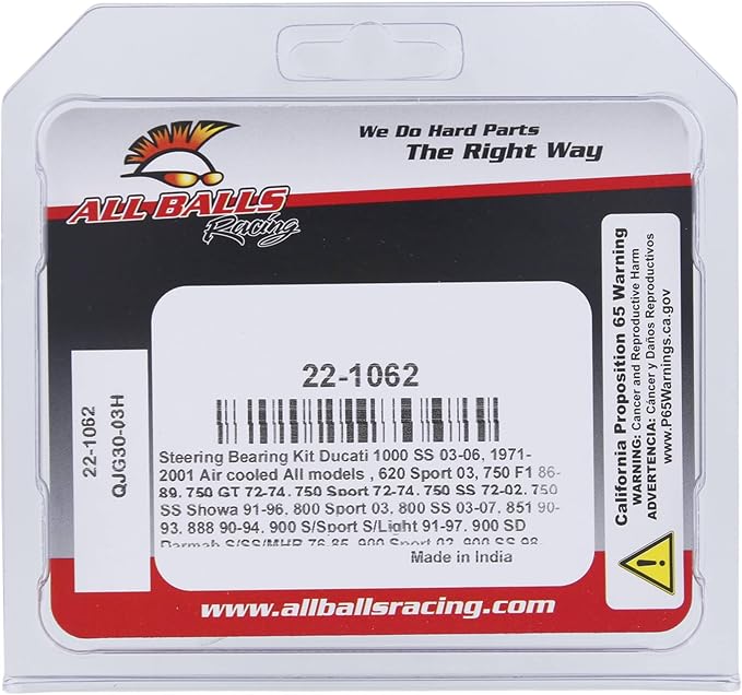 All Balls Racing 22-1062 Steering Bearing Kit Compatible with/Replacement for Ducati