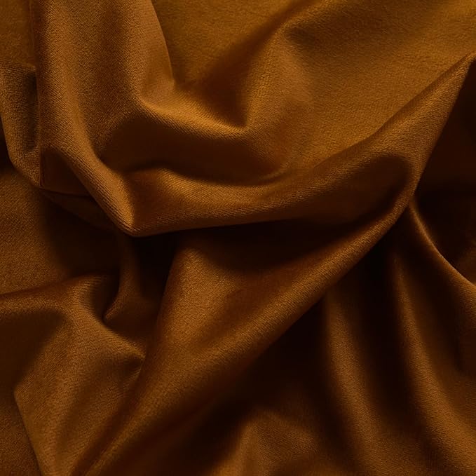 Roslynwood Luxury Soft Brown Velvet Curtains 108 inches Long Back Tab Thermal Insulated Blackout Window Drapes for Living Room/Bedroom/Dining Room, W52 x L108, 2 Panels