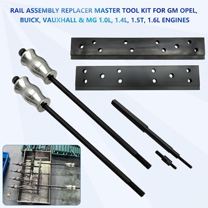EN-51146 Fuel Injector Disassembly Tool, Rail Assembly Replacer Master Tool Kit for GM Opel, Buick, Vauxhall & MG 1.0L 1.4L 1.5T LFVI 1.5 LG3 1.6L Engines - EN-51146-100 EN-51146-150