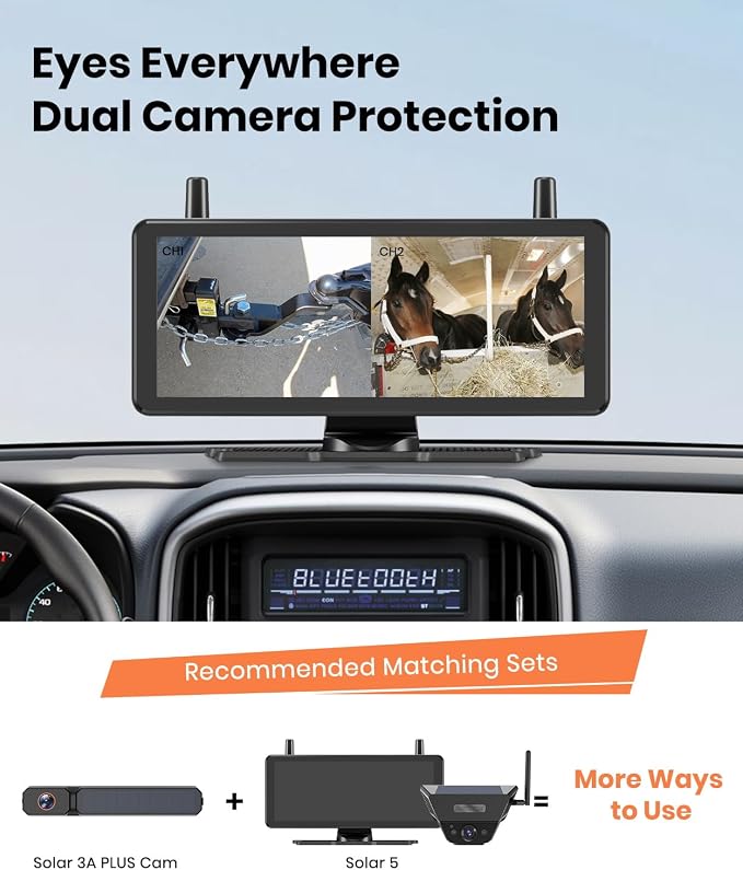 AUTO-VOX Solar Wireless Backup Camera: 2 Min Quickly Install, Upgrade Your View, Compatible with Solar3A Plus / Solar5 Reverse Camera for Car,Truck,Trailer- (Single Cam)