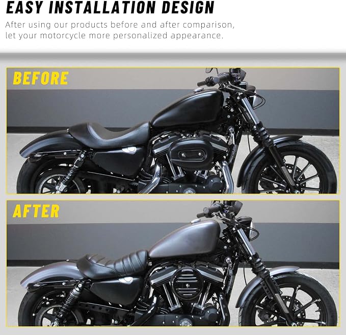 Motorcycle Driver Seat Seat Compatible with Harley Davidson 2016-2022 Sportster Iron 883 XL883N Models (Black-Driver)