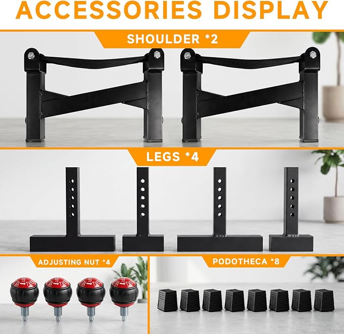 SYNTECSO Deadlift Jack Barbell Stand - Heavy Duty Barbell Jack Deadlift - Adjustable Deadlift Platform for Home Gym Weightlifting Easily Load 880 Lbs