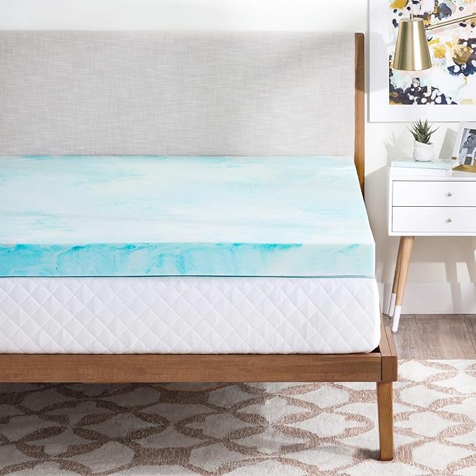 OLIXIS 2 Inch King Size Gel Infused Memory Foam Mattress Topper, a Soft Breathable Cooling Bed Pad, a Comfortable Bed Mattress Overlay for Bedroom, RV, Camper and Sleeper Sofa, CertiPUR-US Certified