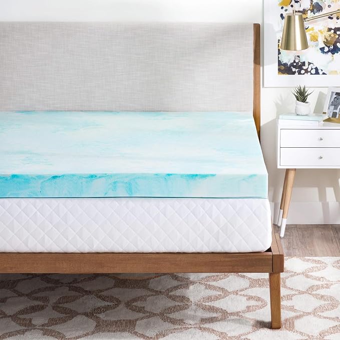 OLIXIS 4 Inch Twin Size Gel Infused Memory Foam Mattress Topper, a Soft Breathable Cooling Bed Pad, a Comfortable Bed Mattress Overlay for Bedroom, RV, Camper and Sleeper Sofa, CertiPUR-US Certified