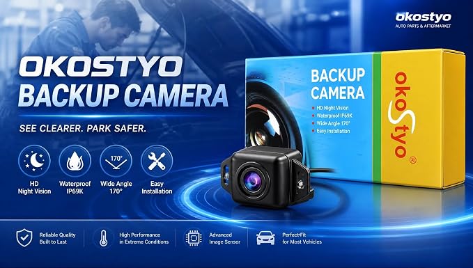 No. 6MJ97ZZZAA Rear View Backup Reverse Parking Camera/Rear View Camera | Compatible with Ram ProMaster 1500 2500 3500 Fits 2014-2020 Park Assist Camera - Rear Replaces OEM Part Number# 6MJ97-ZZZAA