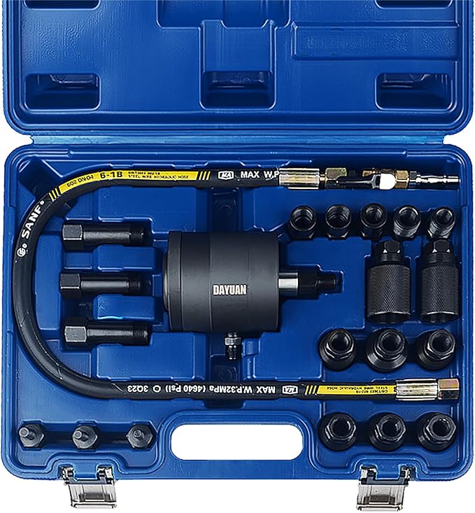 DAYUAN Diesel Injector Puller Tool with Slide Hammer Bundle with Pneumatic Diesel Injector Puller Air Vibration Injector Removal Tool Kit Set