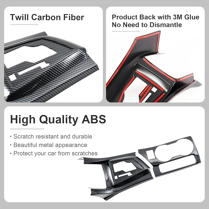 Carbon Fiber Center Console Gear Shift Panel Cover Cup Holder Panel Cover Compatible with Toyota Corolla Sedan 2014–2019