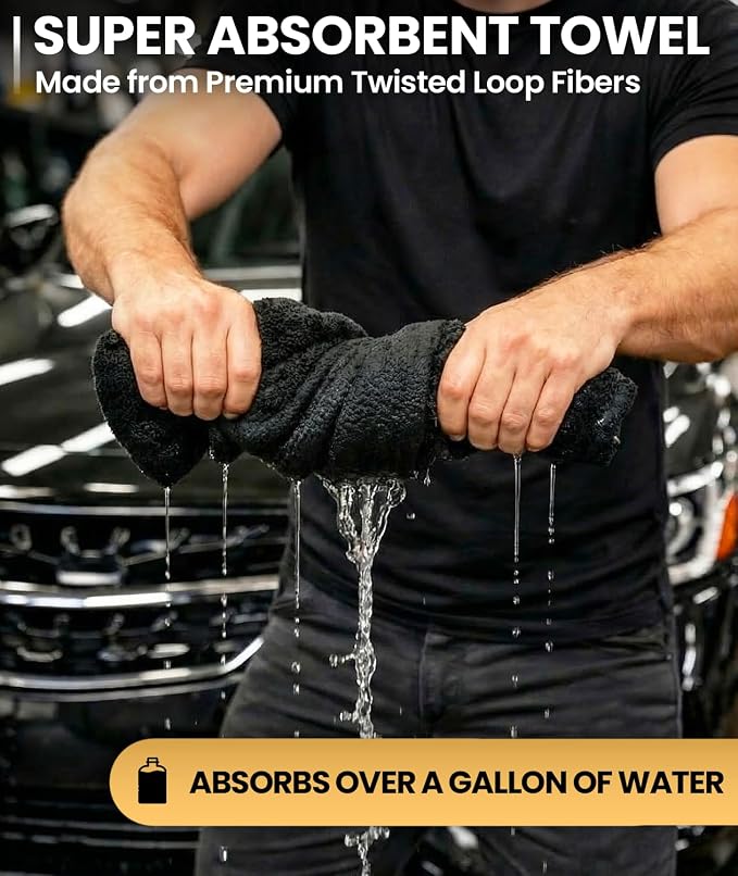 EVEO Car Drying Towel - (1300 GSM) XL Drying Towels Car Detailing - Car Microfiber Towel (36"x24") Microfiber Drying Towels for Cars Towels Drying, Car Wash Towels, Ultra Absorbent - Grey & Blue