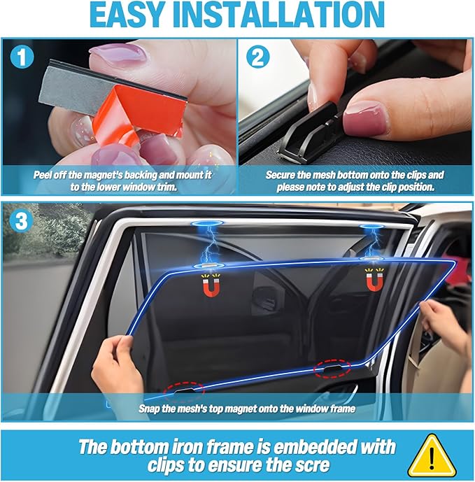 ZATOOTO Car Window Shades for Toyota 4Runner 2017-2024, 4 Pack 4Runner Sun Shade Side Window, Breathable Mesh Car Window Screen for Camping Napping Baby UV Protection